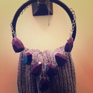 Purple and silver costume like necklace